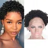 Lace Front perruques de cheveux humains crépus bouclés indien court Remy perruque pour les femmes noires 130% densité noeuds blanchis