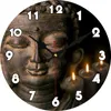 Wall Clocks Wooden Clock Buddha Statue Candle Rustic Candles Figure Vintage Meditating Kitchen Room Home Silent ClocksWall