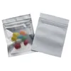 Storage Bags 100Pcs 8 5 13cm Flat Mylar Foil Plastic Bag Clear Zipper Self Seal Reclosable Reusable Food Candy Coffee Bean279F