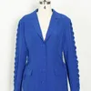 Abiti da donna Blazer Blazer Abito da donna Elegante Moda di lusso Blu Monopetto Tasca con bottoni Intaglio Slim Abiti di alta qualità 2021