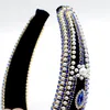 Handgemaakte Vrouwen Vol Strass Parel Kralen Haarband Breedgerande Hoofdband Bruidskroon Haar Hoepel Haaraccessoires Bruiloft