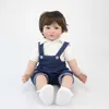 Bzdoll 60cm återfödd toddler pojke docka silikon vinyl lemmar 24inch söt baby dock tyg kroppsfödelsedag gåva tjejer lek hus boneca q0910