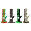 Bang de silicone bang en silicone Bongs Pipes fumeurs DAB Riches de 8,8 pouces Bougie de fusion de narguilé avec un bol en verre de 14 mm couleur