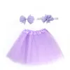 Newborn Infants Baby Toddler Mesh Skirt Hair Bow Hairpin Hairband Headband 3 Piece Set Fluffy Tutu Skirts Kids Girl Princess Dr7161500