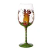 カラフルなメガネマグマルチカラークリスタルレッドワイングラスゴブレットバースデープレゼントウェディングサプライガラスワイングラス1ピース210326