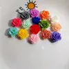 50pcs Colour Mixture Mini Flatback Resin Components Cabochons Rose Flower for Scrapbooking Cameo Craft DIY Phone Nails Decals Decor Ornaments