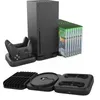 Kit di archiviazione 3 in 1 per console Xbox Series X Dual Dock di ricarica Supporto verticale Controller Controller Joystick Gioco