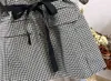 Gratuit Haute Qualité Femmes Houndstooth Blazer Robe Élégante Revers Puff Manches Simple Boutonnage À Lacets Robes 210524