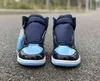 Mais novo popular 1 Obsidian azul frio homem designer basquete sapatos de basquete eu i Unc patent couro senhoras moda treinadores vêm com