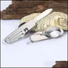 Skedar Köksartiklar Kök, Matsal Bar Hem GardenOutddoor Mtifunctional Folding Porslin Detachable Spoon Knife and Fork Bottle Opener Porta