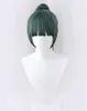 Maki Zenin Cosplay Jujutsu Kaisen 60cm Christmas Dark Green Wig Anime Halloween Peruki z okularami Y0913