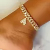 15 mm diy gouden gelaagde initiële Cubaanse schakelketting Iced Out enkelbanden voor vrouwen enkelbandje enkelband roestvrijstalen sieraden9634771