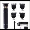 1200Mah Battery T-Shaped Hair Clippers Barbershop Electric Men Hair Trimmer Rechargeable Razors With Adapter Gold Silver Black Ky41E Izj8X