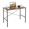 Small Computer Desk Simple Writing Table Office Home Bedroom Furniture for PC Laptop Study with Metal Legs Vintage 76x100x52cm