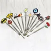 100pcs Wax Carving Dab Tools Character Stainless Steel Dabber for Oil Glass Bongs Dab Rigs nectar straw kit DHL