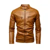 Automne Veste Hommes Slim Rétro Hiver Vestes Mâle PU En Cuir Col Montant Sportswear Costumes Hommes Bomber Manteau Chaqueta Hombre 211009