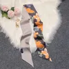 Szaliki 100% Mulberry Silk Twill Scarf na torebkę - mądry Modna Wstążka Nurkierka - Kobiet włosów kwiatowy print262l