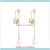 Bijoux Ins Créateur De Mode En Acier Inoxydable Boule Perle Dangle Pendentif Boucles D'oreilles Pour Femmes Filles Or Rose Drop Delivery 2021 Xlyzf