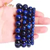 Beaded, Strands Natural Blue Lapis Tiger Eye Stone Beads Bracelets Yoga For Jewelry Making Men Women Elastic Rope Needlework