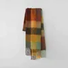 2020Europe and America winter AC women's imitation cashmere rainbow lattice thick beard warm scarf shawl Fashion Scarf