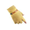 Five Fingers Gloves Suede Men's Leather Women's Driving In Autumn And Winter, Warm Fashion Plus Velvet Half B21