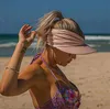 Moda verão praia chapéu mulheres viseira sol sol anti-ultravioleta elástico oco top chapéu novo casual caps wxy152