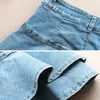 Été taille basse une ligne Denim jupe femmes Sexy plissé Mini Jeans jupes Style coréen décontracté Faldas Mujer 210623