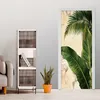 3D PORTA Etiqueta Tropical Planta Verde Banana Folhas Foto de tela para sala de estar Quarto porta decoração PVC auto adesivo adesivos 210317