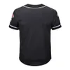 Baseball Jersey Männer Streifen Kurzarm Street Shirts Schwarz Weiß Sport Hemd AE3001