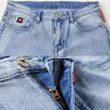 Conjuntos de jeans masculinos elegantes casuais 2 peças azul claro simples manga longa jaqueta e calça jeans primavera justa elástica roupas masculinas