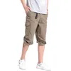 Summer Combat Men Cargo Shorts Plus Tamaño XXXL 4XL 5XL 7XL 6XL Hombre casual Ejército Green Baggy Bolsos Bolsillos Pantalones cortos largos 210518