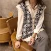 Printemps et automne style coréen paresseux col en v western-gilet pull femmes lâche tricot cardigan vêtements extérieurs 210427