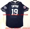 Cousue # 19 Tony Gwynn Navy Jersey Jerseys Men Men de femmes jeunes Baseball XS-5XL 6XL