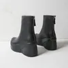 Kış Ayak Bileği Çizmeler Kadın Doğal Hakiki Deri Platformu Kama Topuk Kısa Zip Süper Yüksek Ayakkabı Lady Güz 39 210517