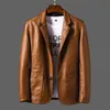 Autumn Mens Leather Jackets Classic Mens Motor Outwear Coats PU Pocket Jackets Motor & Biker Faux Leather Fashion Jacke 6XL 211106