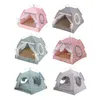 Summer Cat Tent Pet House Floral Breathable Soft Fabric Pets Nest Bed Foldable Suitable Kitten Sleeping Cave Dog Kennel 211111
