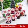 2021 Miniatyrmålade Juldekorationer Snowman Christmas-Tree Scene Ornaments Presentkaka Plug-in Heminredning Gratis Leverans