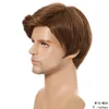 9 inches herrarnas syntetiska peruk brun färg pelucas perruques de cheveux funains simulering mänskliga remy hår peruker wig-m44