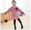 Cute Girls Long Style Woolen Coats With Pearl Button Fall Winter Children Jackets Kids Girl Outwear 2-7 Years