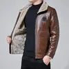 Classique hommes hiver vestes en cuir automne et hiver manteau de fourrure avec polaire fourrure chaude Pu veste Biker cuir chaud CSL559 4XL 5xl