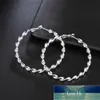 Argent 925 grandes boucles d'oreilles créoles pour femmes boucles d'oreilles torsadées Brincos Femme mariage bijoux de mariée accessoires cadeaux de fête en gros