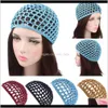 2021 Womens Mesh Hair Net Crochet Cap Tinta unita Snood Sleeping Night Cover Turban Hat Casual Beanie Chemio Cappelli Pltfc Wig Caps Nbsc2