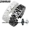 För J12 Ceramics Armband Högkvalitativ kvinnors Mäns Watch Strap Fashion Armband Black White 16mm 19mm H0915301m