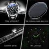 OLEVS Top Brand Mens Quartz Watch Noctilucent Business Waterproof Luxury Watch Leather Strap Relogio Masculino 210804
