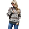 Jesień Vintage Turtleneck Sweter Kobiet Zima Boże Narodzenie Dzianiny Sweter Kobieta Snowflake Jacquard Pullover Knitting Jumper 210514