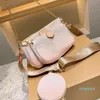 Mahjong three-piece suit bag 2021 ladies gradient color handbag with original box date code wallet portable single shoulder messenger multi-