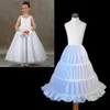 Witte Kinderen Petticoat 3 Hoops Eén Laag Kids Crinoline Kant Trim Bloem Meisjesjurk Onderrok Cancan Elastische Taille Q0716