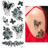 1ピース防水3D蝶牡丹バラの花色のステッカーセクシーな女性リアルなタトゥー