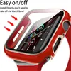 Dual Color Plating z ochraniaczem ekranu do Apple Iwatch Przypadki 6 5 4 3 2 Zegarek Ochronny Case Skrzynka Zderzak Pokrywa Szkło Hartowane 40mm 44mm i Skrzynka detaliczna