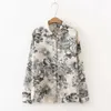Vintage printing Wome's Blouses shirts Spring casual Blouse long sleeve Tops Shirts Blusas Mujer 210702